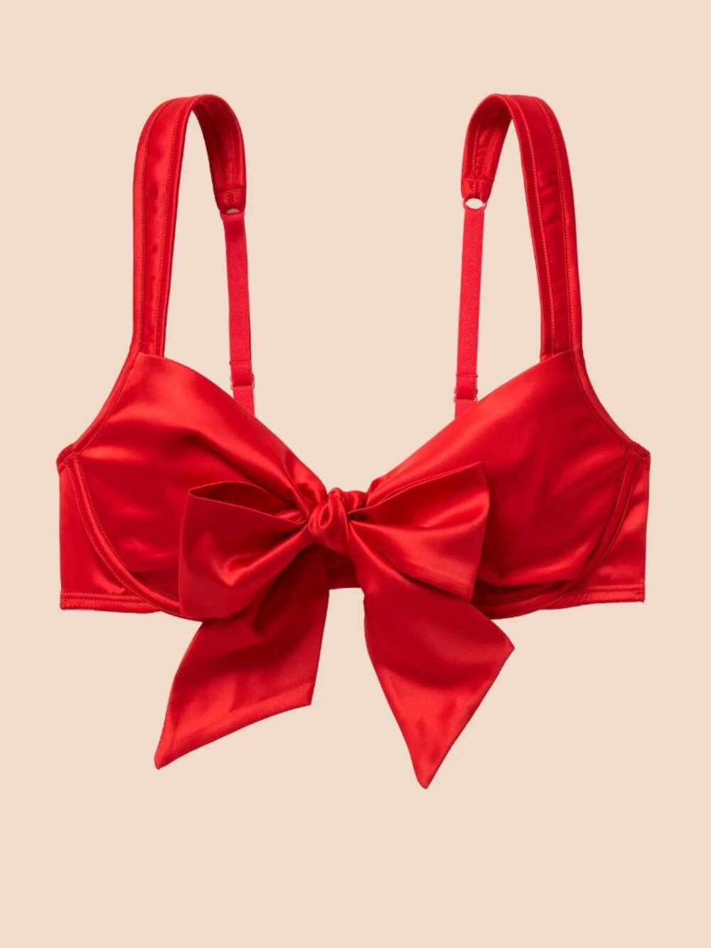 New! Adore Me Red Gynger Bow Unlined Bra Size XL 34684